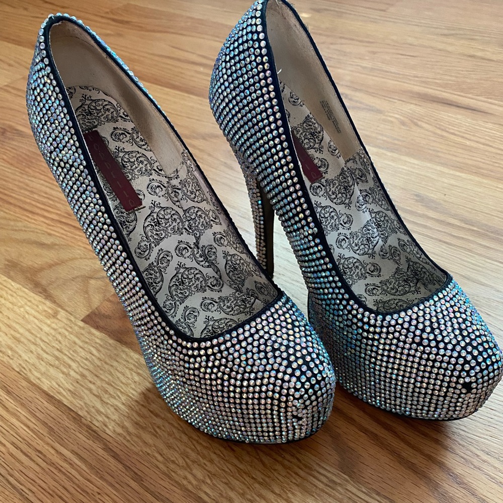 Rhinestone platform heels